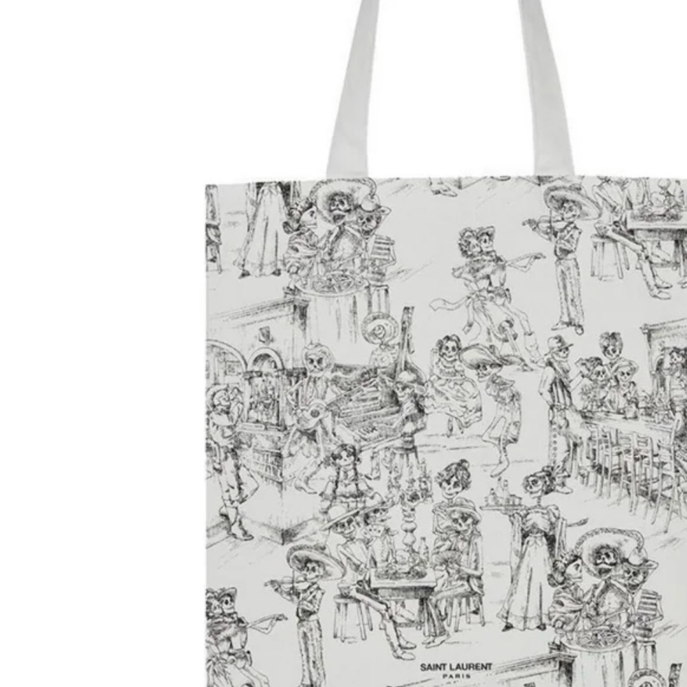 Yves Saint Laurent Cream Artistic Tote Bag